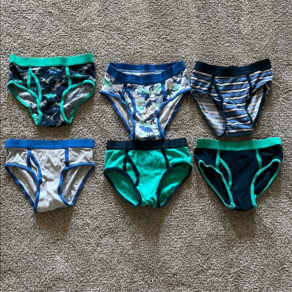 Pack of Boys Cat & Jack Briefs- Blue & Teal Size S (6/7)